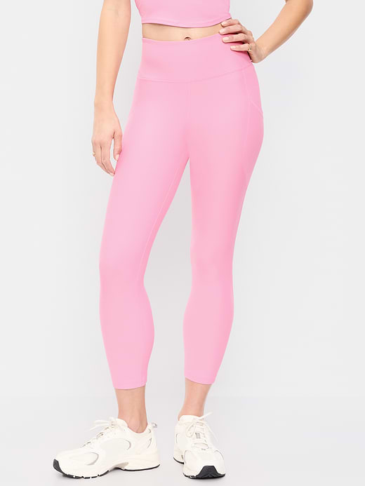 High-Waisted PowerSoft Crop Pocket Leggings - Sweet Sixteen