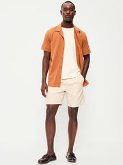 Textured-Knit Jogger Shorts -- 7-inch inseam - Ecru