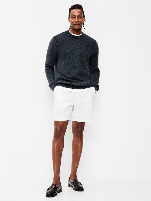 Twill Jogger Shorts -- 7-inch inseam - White