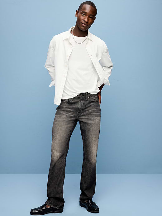 Boot-Cut Built-In Flex Jeans - Washed Black