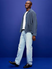 Structured Loose Non-Stretch Jeans - Light Wash