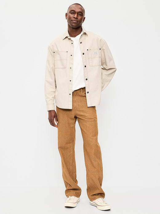 90s Loose Double-Knee Carpenter Jeans - Light Brown