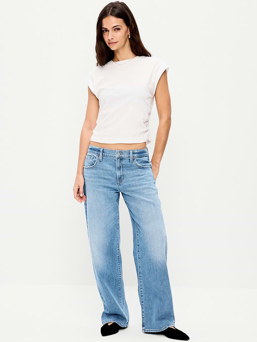 Low-Rise Loose Jeans - Light Wash