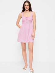 Fit & Flare Cami Mini Dress - Pink Stripe
