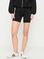 High-Waisted StudioSmooth Biker Shorts -- 6-inch inseam - Black Jack 2
