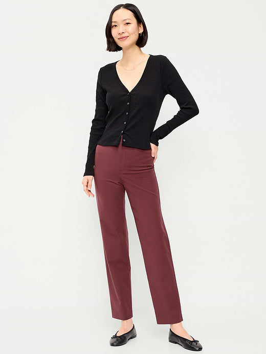 High-Waisted Pixie Straight Pants - Reddy Or Not