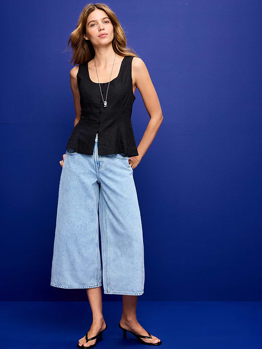 Mid-Rise Baggy Culottes - Amelia