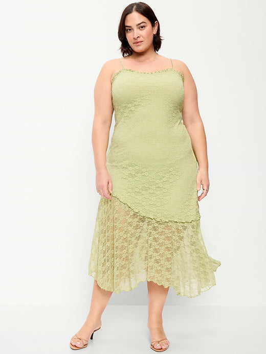 Fit & Flare Lace Midi Dress - Dandelion Leaf