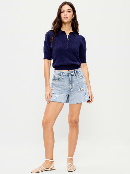 High-Waisted OG Cut-Off Jean Shorts -- 4-inch inseam - Light Wash