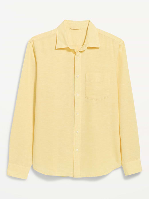 Classic Fit Linen-Blend Shirt - Jojoba