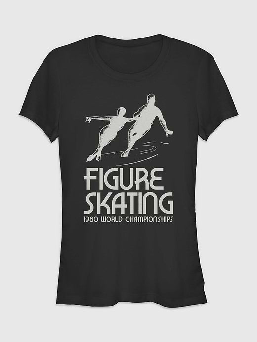 Figure Skating  Short Sleeve Graphic T-Shirt - Black