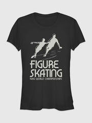 Figure Skating  Short Sleeve Graphic T-Shirt - Black