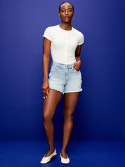 Curvy High-Waisted OG Jean Cut-Off Shorts -- 4-inch inseam - Lightest