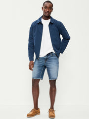 Slim Built-In Flex Jean Shorts-- 9-inch inseam - Medium Wash