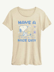 Peanuts Snoopy And Woodstock Have A Nice Day Short Sleeve Graphic T-Shirt - Birch