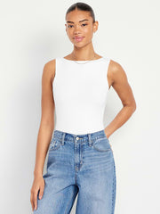 Hug Double-Layer Boat-Neck Top - Calla Lilies