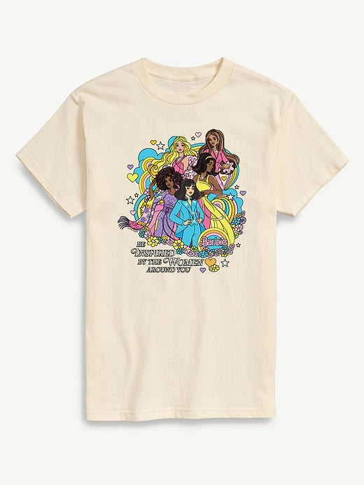 Barbie Inspire Women Short Sleeve Graphic T-Shirt - Cream