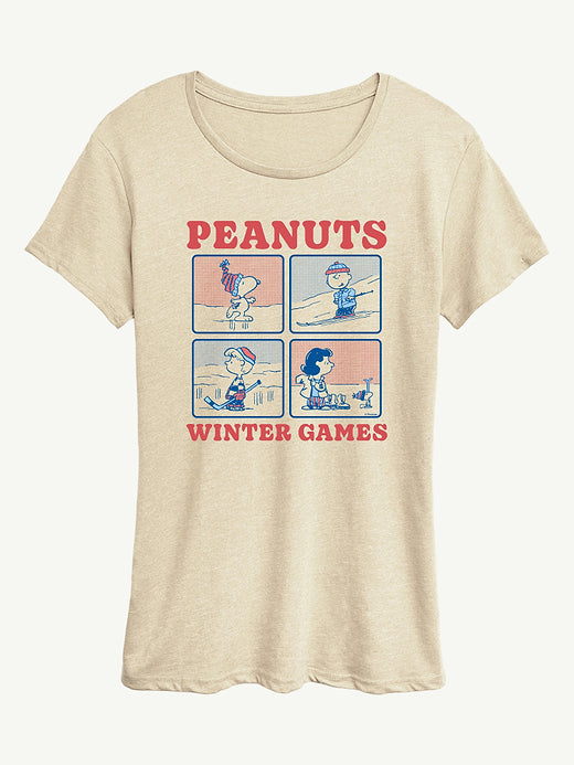 Peanuts Winter Games Short Sleeve Graphic T-Shirt - Birch