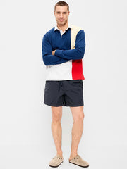 Solid Jogger Shorts -- 5-inch inseam - Moire Navy