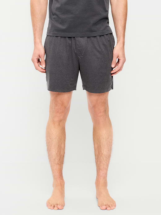 Jersey-Knit Pajama Shorts - Black Jack