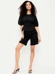 High-Waisted Wow Jean Shorts -- 9-inch inseam - Black Jack