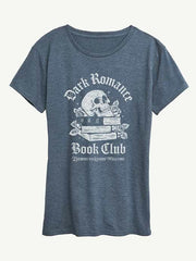 Dark Romance Book Club Short Sleeve Classic Fit Graphic T-Shirt - Heather Blue