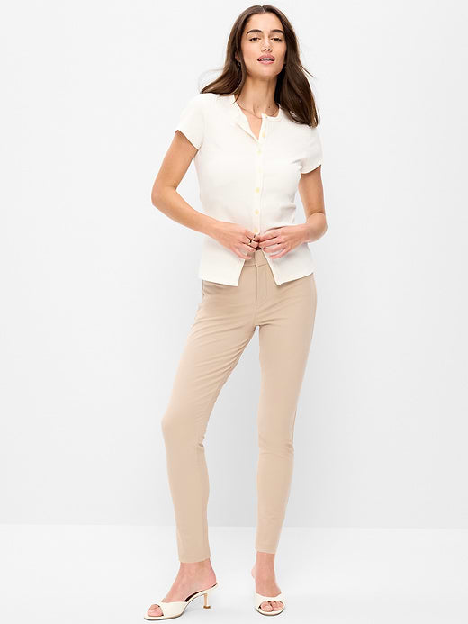 High-Waisted Pixie Skinny Ankle Pants - Mocha Taffy