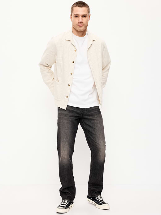 Straight Built-In Flex Jeans - Washed Black
