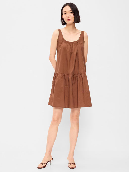 Drop-Waist Swing Mini Dress - Coco de mer