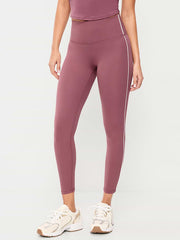 High-Waisted StudioSmooth 7/8 Side-Striped Leggings - Rosette