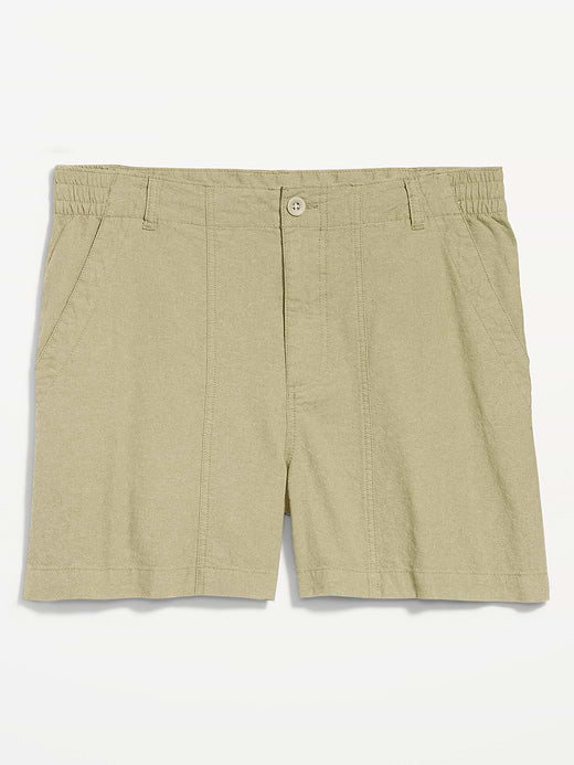 90's Loose Linen-Blend Shorts -- 5-inch inseam - All Bark