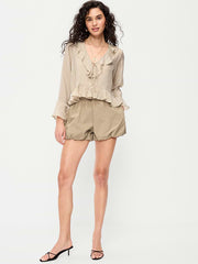 Poplin Bubble Hem Shorts - Sliced Bread