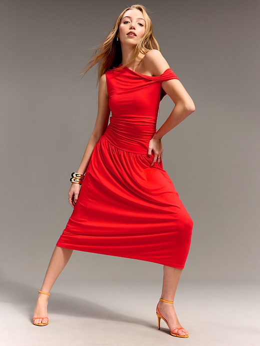 Old Navy x Christopher John Rogers One-Shoulder Maxi Dress - Red Aloud