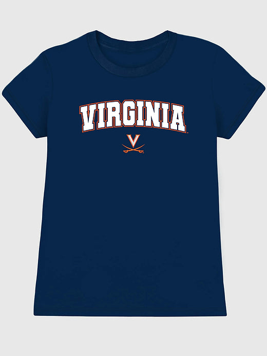 University of Virginia Arch Logo Graphic T-Shirt for Women - Navy
