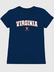 University of Virginia Arch Logo Graphic T-Shirt for Women - Navy