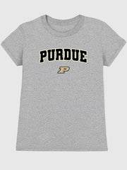 Purdue University Arch Logo Graphic T-Shirt for Women - Athletic Heather