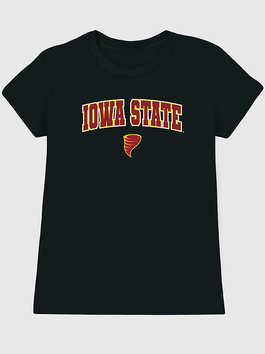Iowa State University Arch Logo Black Graphic T-Shirt for Women - Black