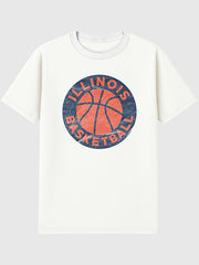 University of Illinois Illinois Circle Basketball Graphic T-Shirt for Men - White