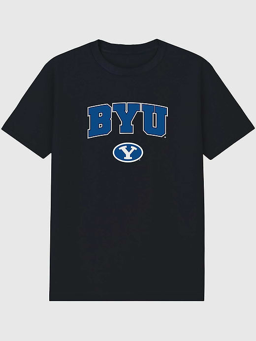 Brigham Young University Arch Logo Graphic T-Shirt for Men - Black