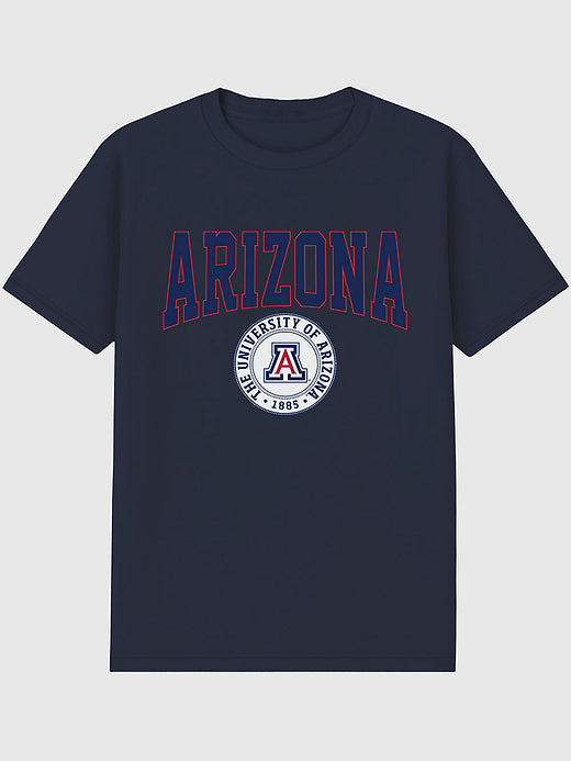 University of Arizona Collegiate Seal Dark Graphic T-Shirt for Men - Navy