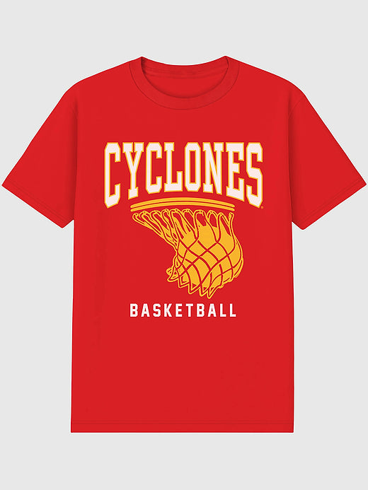 Iowa State University Basketball Hoop Graphic T-Shirt for Men - Red