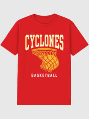 Iowa State University Basketball Hoop Graphic T-Shirt for Men - Red