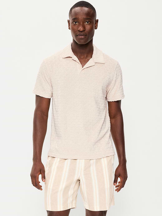 Textured Terry Polo - Wish Bone