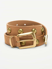Studded Belt for Women - Caramel