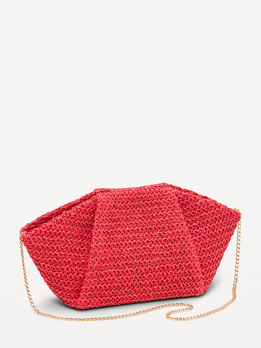 Raffia Frame Shoulder Bag - Moonfish Orange