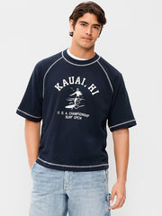 Loose Raglan Cropped Sweatshirt - In the Navy