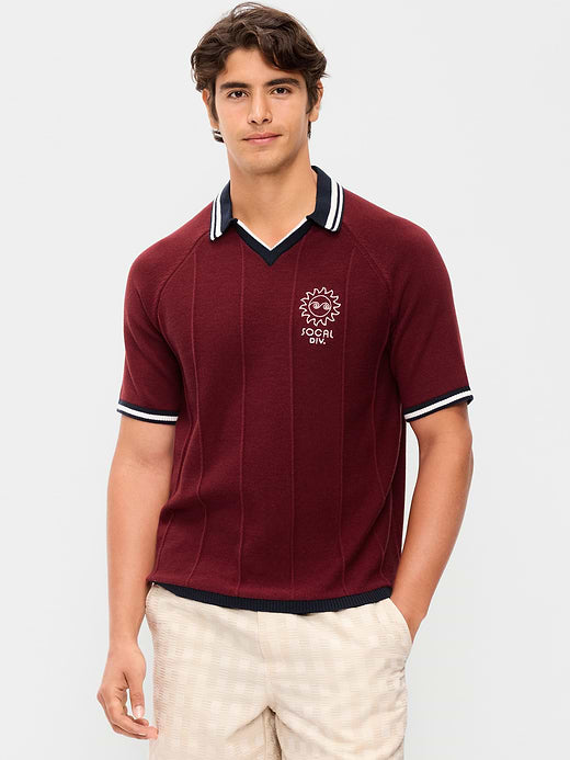 Rugby-Style Sweater Polo - Scarlet Fire