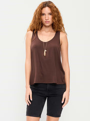 Luxe Scoop-Neck Tank Top - Peppercorn