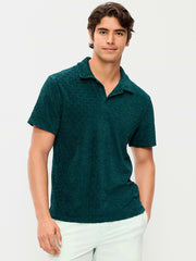 Textured Terry Polo - Jet Stream