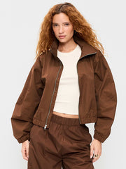 Twill Utility Zip-Front Jacket - Coco de mer